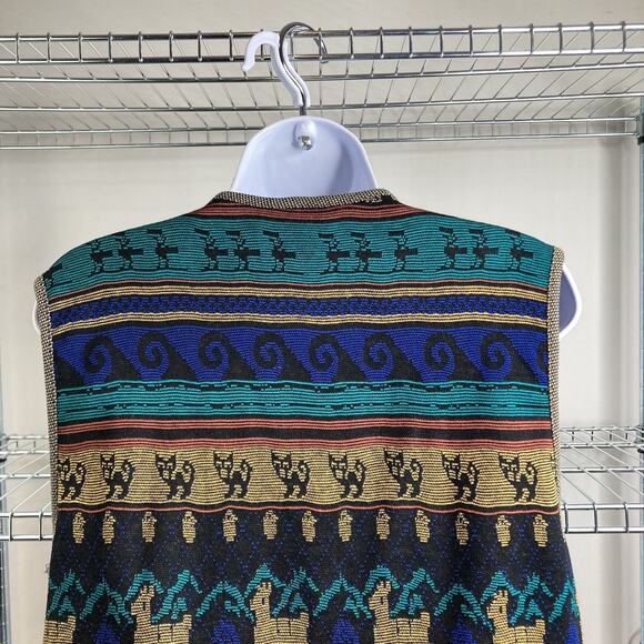 Vintage Melrose Knits By Christian De Castelnau Aztec Vest Skirt‎ Set Size S/M - Picture 13 of 16